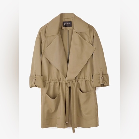 Stradivarius Olive Trench Coat Size S - Picture 3 of 16